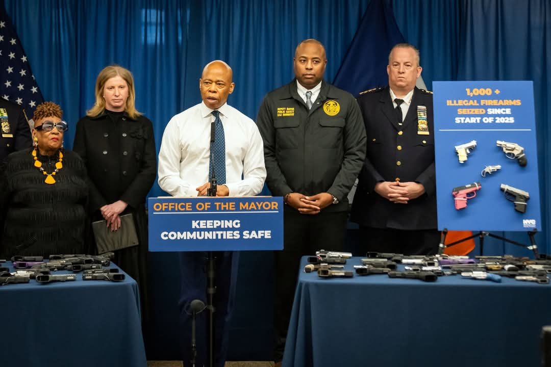 Mayor Adams: Over 1,000 Illegal Guns Seized in 2025 as NYC Continues Crackdown on Gun Violence